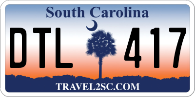 SC license plate DTL417