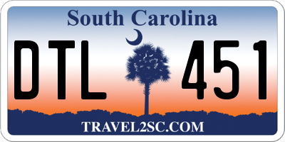 SC license plate DTL451