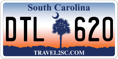 SC license plate DTL620