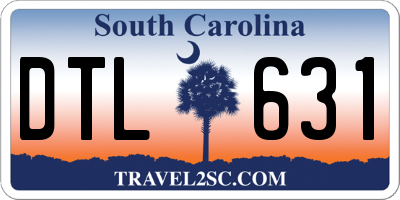SC license plate DTL631