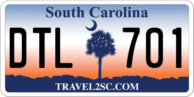 SC license plate DTL701