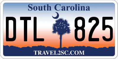 SC license plate DTL825