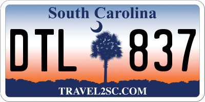 SC license plate DTL837