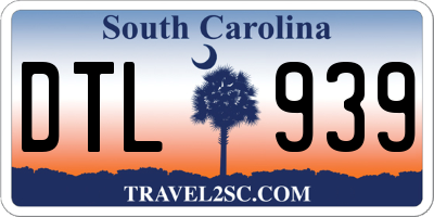 SC license plate DTL939