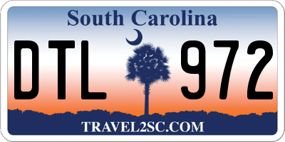 SC license plate DTL972