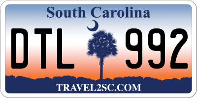 SC license plate DTL992