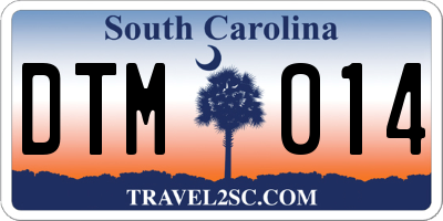 SC license plate DTM014