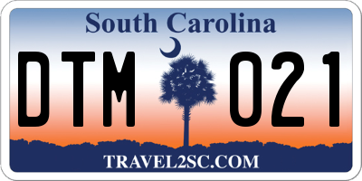 SC license plate DTM021