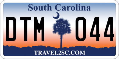 SC license plate DTM044