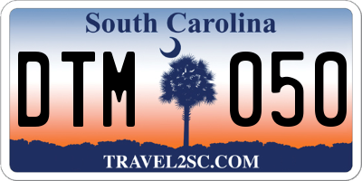 SC license plate DTM050