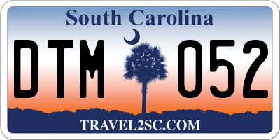 SC license plate DTM052