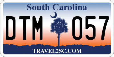SC license plate DTM057