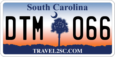 SC license plate DTM066
