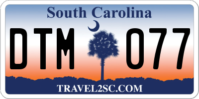 SC license plate DTM077