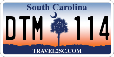 SC license plate DTM114