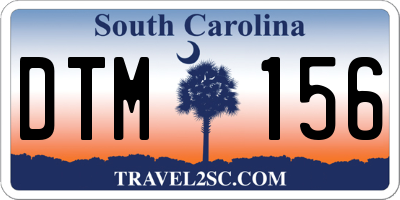 SC license plate DTM156