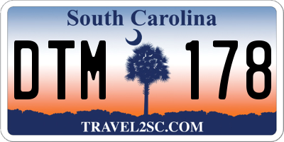 SC license plate DTM178