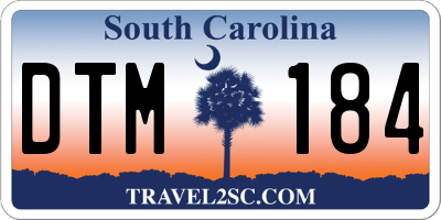 SC license plate DTM184