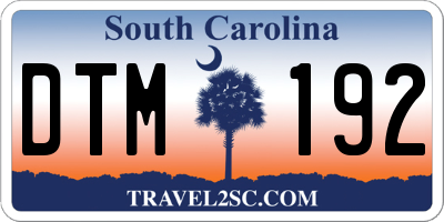SC license plate DTM192
