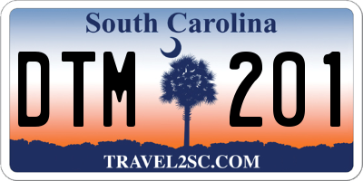 SC license plate DTM201