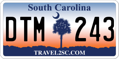 SC license plate DTM243
