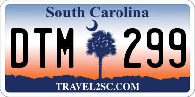 SC license plate DTM299