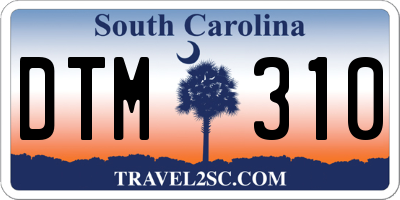 SC license plate DTM310