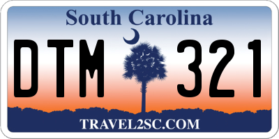 SC license plate DTM321