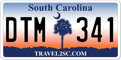 SC license plate DTM341