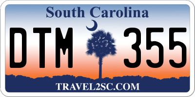 SC license plate DTM355