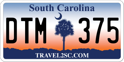 SC license plate DTM375