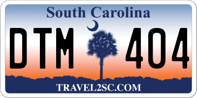SC license plate DTM404