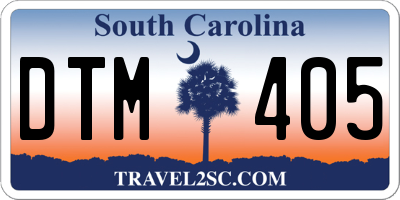 SC license plate DTM405