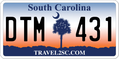 SC license plate DTM431