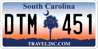 SC license plate DTM451