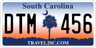 SC license plate DTM456