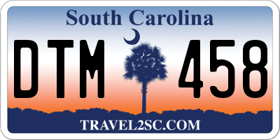 SC license plate DTM458