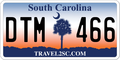 SC license plate DTM466