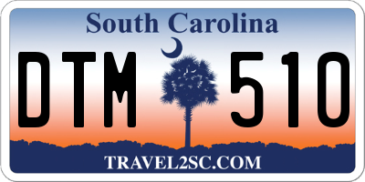 SC license plate DTM510