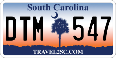 SC license plate DTM547