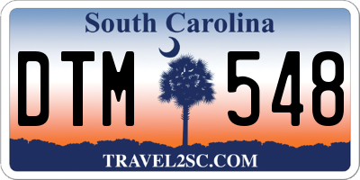 SC license plate DTM548