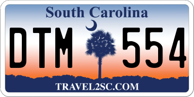 SC license plate DTM554