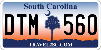 SC license plate DTM560