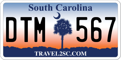 SC license plate DTM567