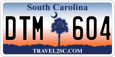 SC license plate DTM604