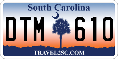 SC license plate DTM610