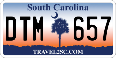 SC license plate DTM657