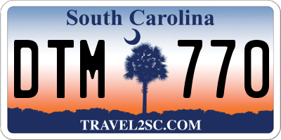 SC license plate DTM770