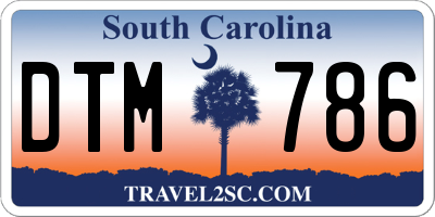 SC license plate DTM786