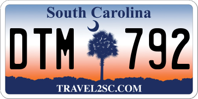 SC license plate DTM792